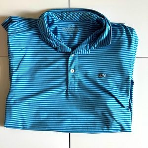 Vineyard Vines - High Performance - Blue Stripe Polo - Small